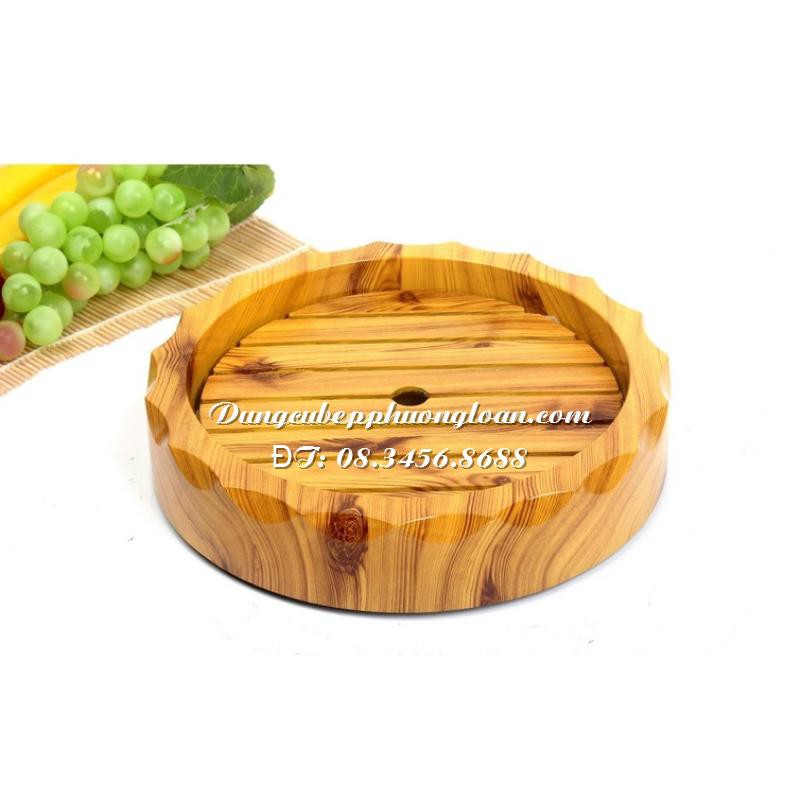 Khay Sushi, Sashimi, Cá hồi, Hải sản nhựa giả gỗ tròn trang trí sushi, sashimi