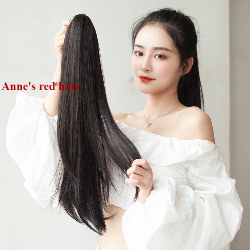 Tóc giả đuôi ngựa dài hơi vểnh tự nhiên cho nữ