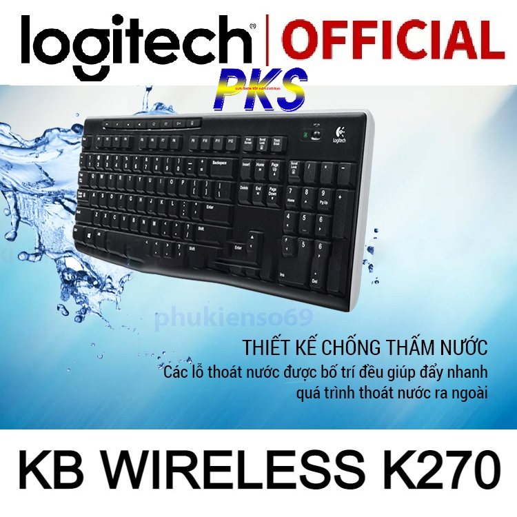 Bàn phím không dây Logitech K270 - Hàng chính hãng