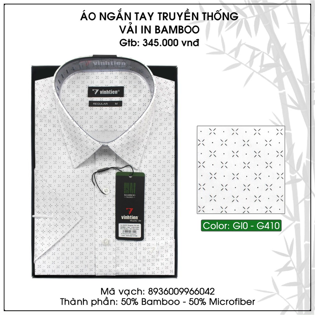 Bigsize áo sơ mi nam Vĩnh Tiến chính hãng dưới 100kg tay ngắn
