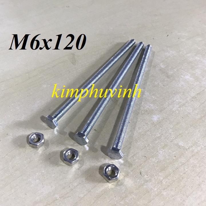 20 BỘ - 6x120mm BULONG M6 - BULON 6li