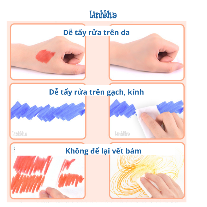 Bút Lông Màu Nguyên Liệu An Toàn Dễ Dàng Tẩy Rửa hiệu Mideer 36 màu - washable marker