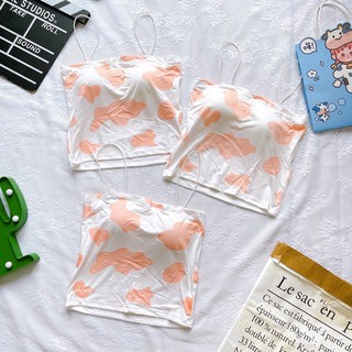 Áo croptop 2 dây bò sữa