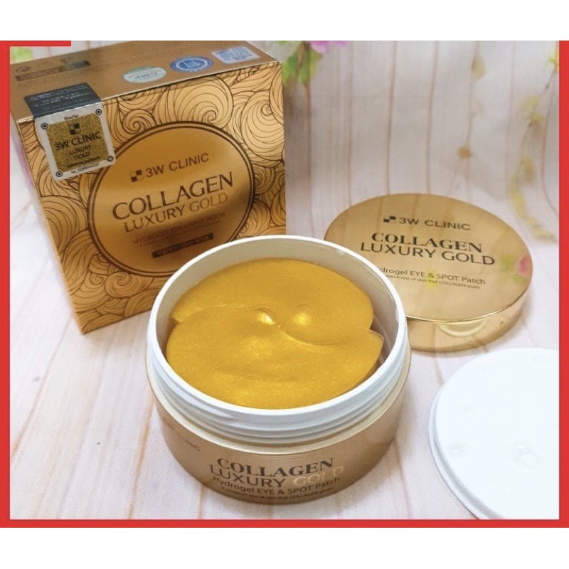 Mặt Nạ Mắt Collagen Luxury Gold 3W Clinic(90/miếng) Giảm Thâm Xoá Nhăng