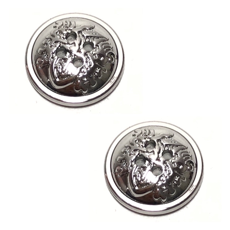 10 cái - Nút Áo size lớn 2cm nhựa giả kim loại họa tiết siêu đẹp, trắng sáng bóng