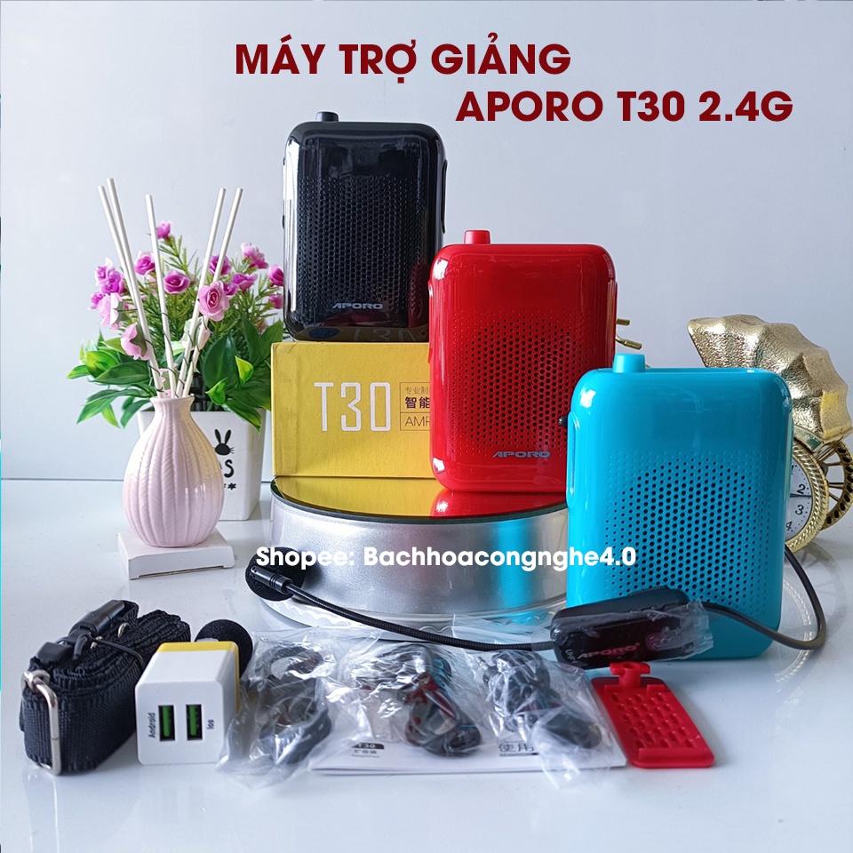 Máy trợ giảng Aporo T30 2.4G có Bluetooth - Chất lượng âm thanh vượt trội, pin lâu, sóng khỏe, bắt xa