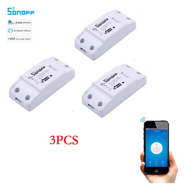 Bộ 3 Công Tắc Điều Khiển Từ Xa Sonoff basic Kết Nối Wifi