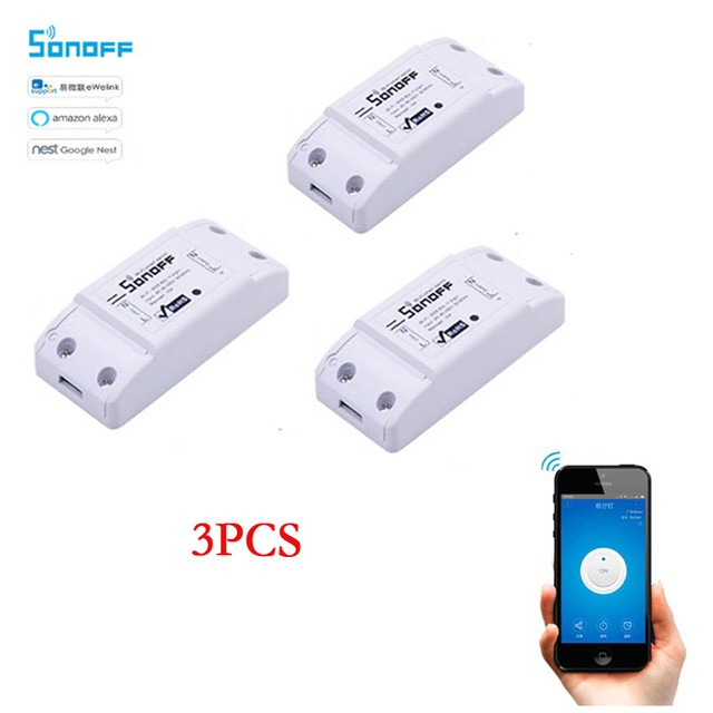 Bộ 3 Công Tắc Điều Khiển Từ Xa Sonoff basic  Kết Nối Wifi