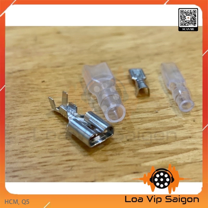 [10 BỘ] Đầu Cos kết nối cọc loa ( 6.3mm+chụp cao su, 2.8mm+chụp cao su)