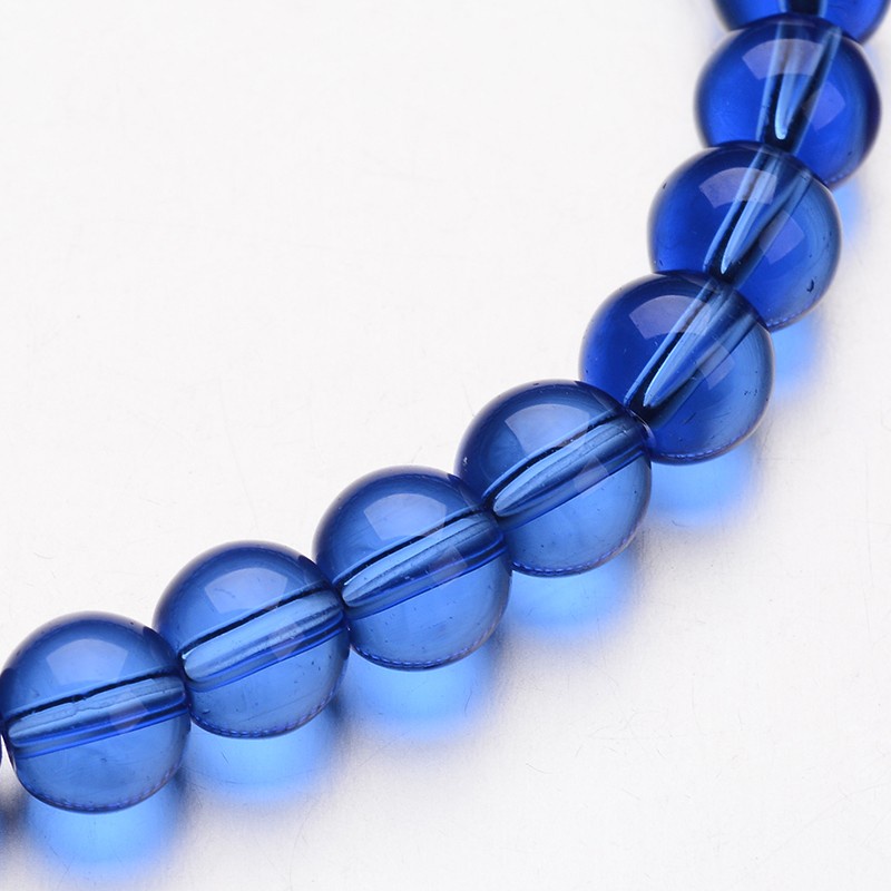 1 Cuộn Dây Chuỗi Tròn Màu Đen 4mm Lỗ 1mm Kích Thước 75~80 Mảnh/ 11 inch