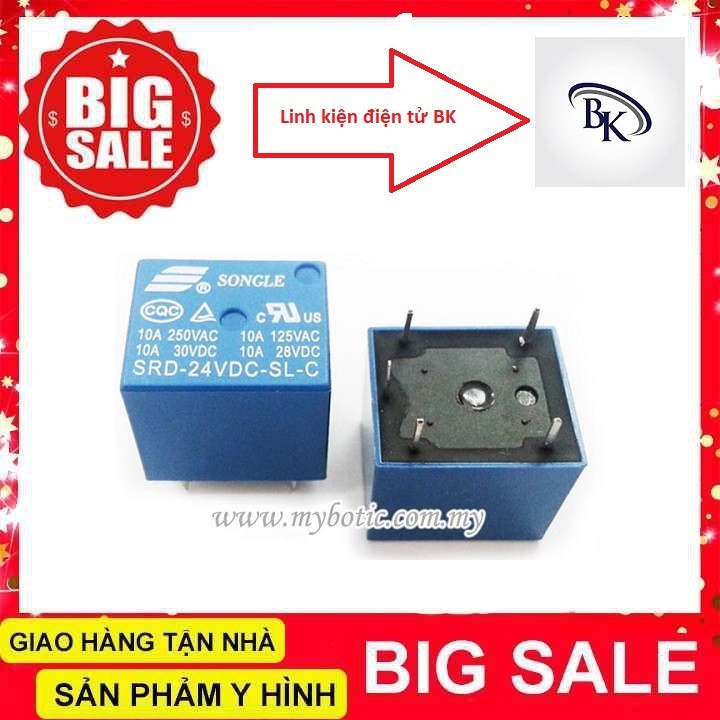 Relay rơ le 5v 12v 24v - 250VAC 10A SRD 5P-linhkiendientubk