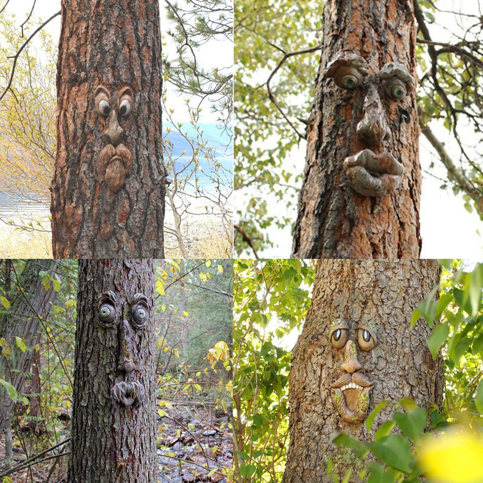 #DEY Easter Weird Old Man Tree Face Outdoor Tree Face Decoration Garden Art Tree
