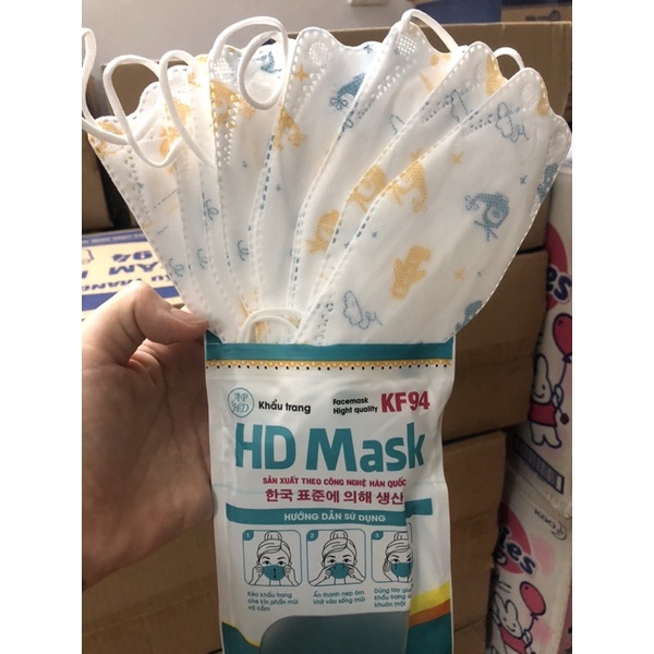 Set 50 khẩu trang kháng khuẩn KF94 HD cho bé siêu cute