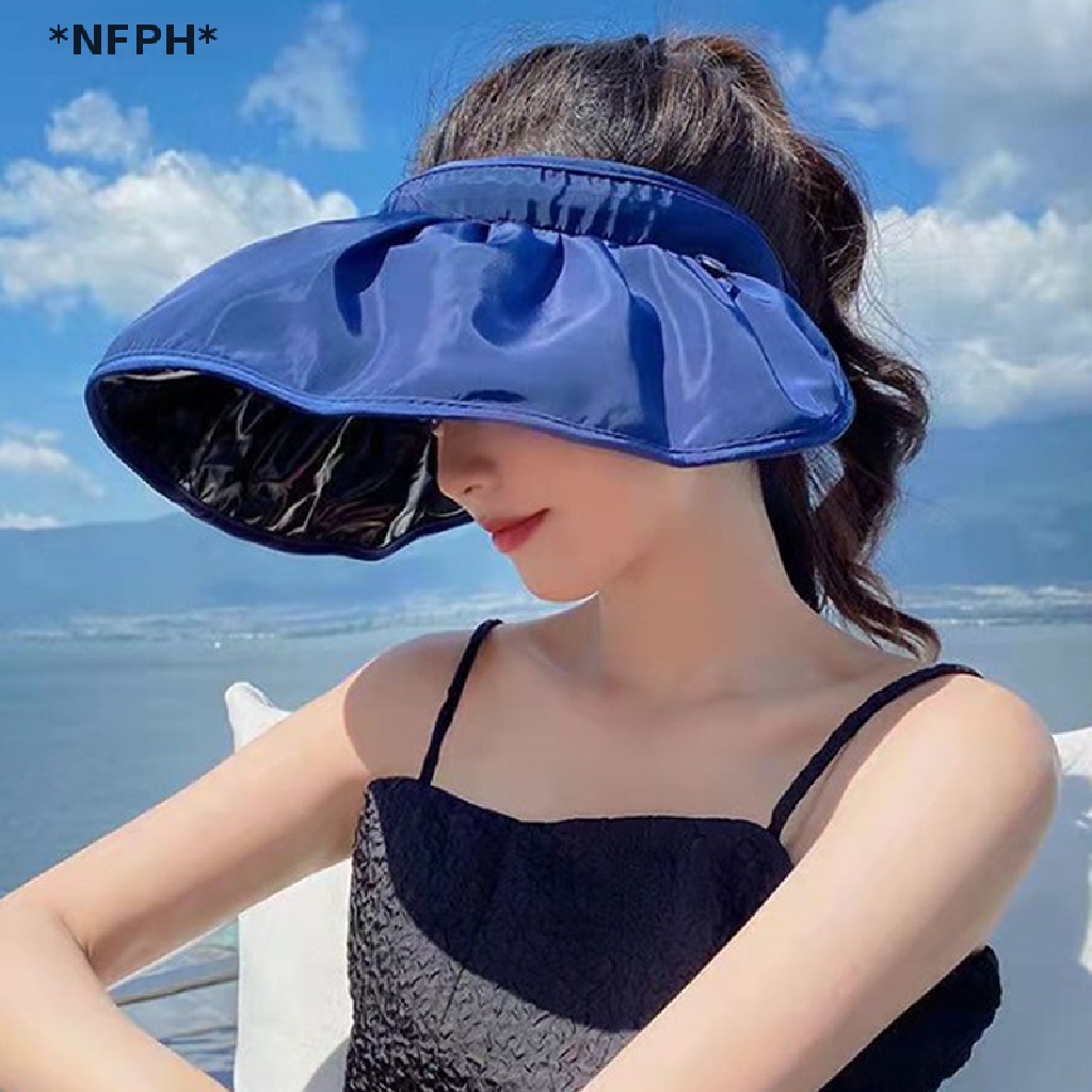 Nón Lưỡi Trai Hở Chóp Che Nắng Kèm Băng Đô Hình Vỏ Sò Cho Nữ