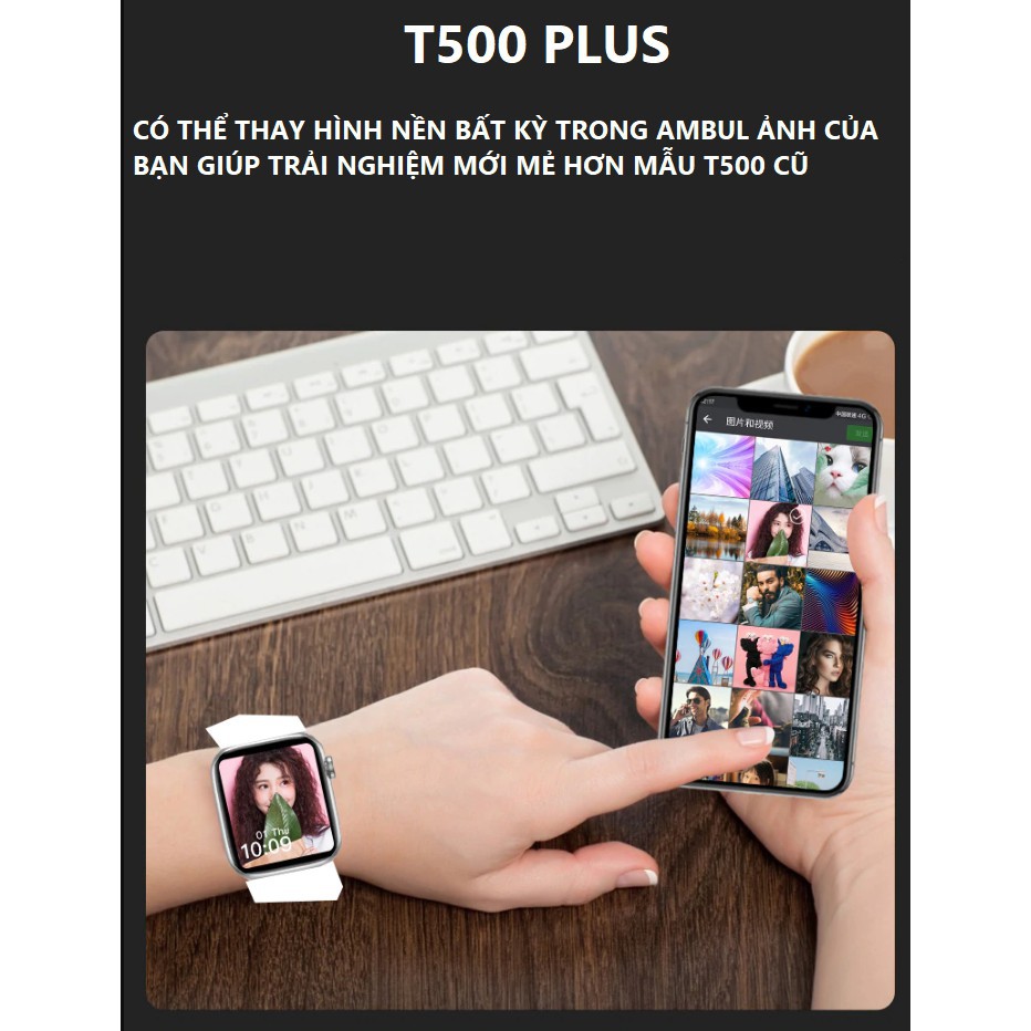 Đồng Hồ Thông Minh T500 Plus-Thay Hình Nền Tùy Ý-Nghe Gọi Qua Bluetooth-Thông Báo ZALO,FACEBOOK,Tin Nhắn | BigBuy360 - bigbuy360.vn