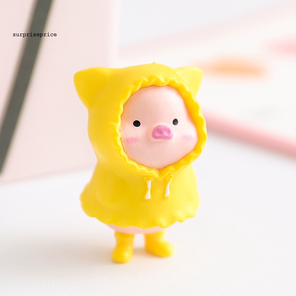 Mô Hình Chú Heo Hoạt Hình Mini Dễ Thương Dùng Trang Trí