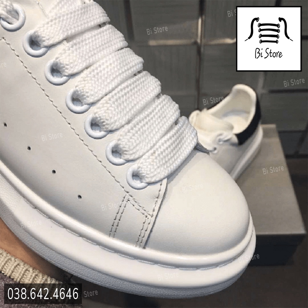 Dây giày MCQ bản to màu trắng, đen dẹt rộng 1,5cm dài 120cm