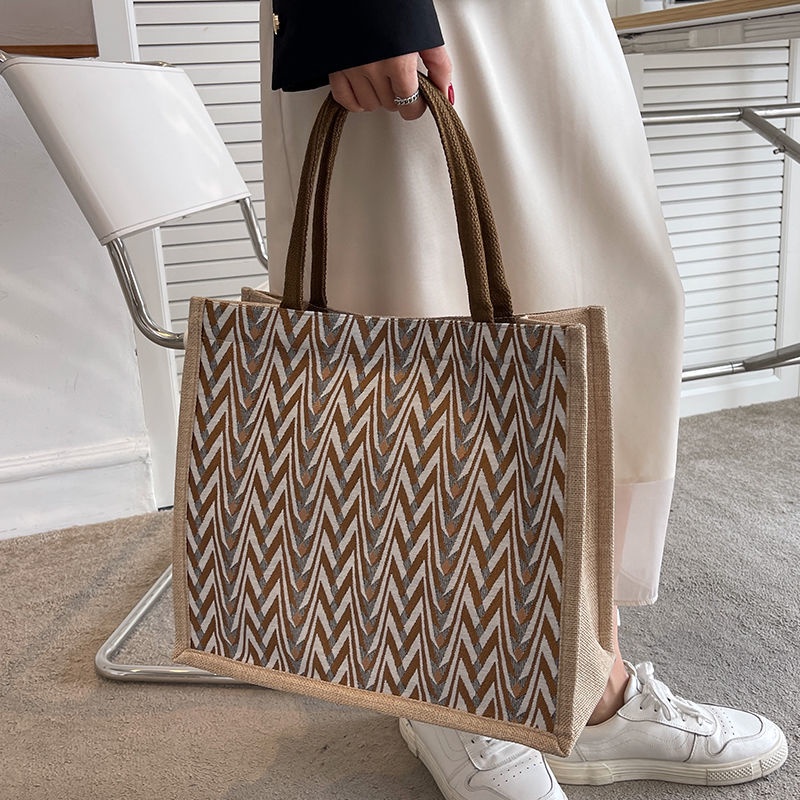 Túi Xách Vải Lanh Cỡ Lớn Thời Trang Cho Nữ