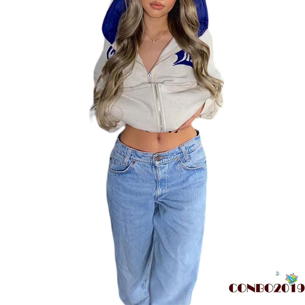 Áo Khoác Hoodie Tay Dài Có Khóa Kéo Phối Màu Sắc Thời Trang Mùa Thu Cho Nữ