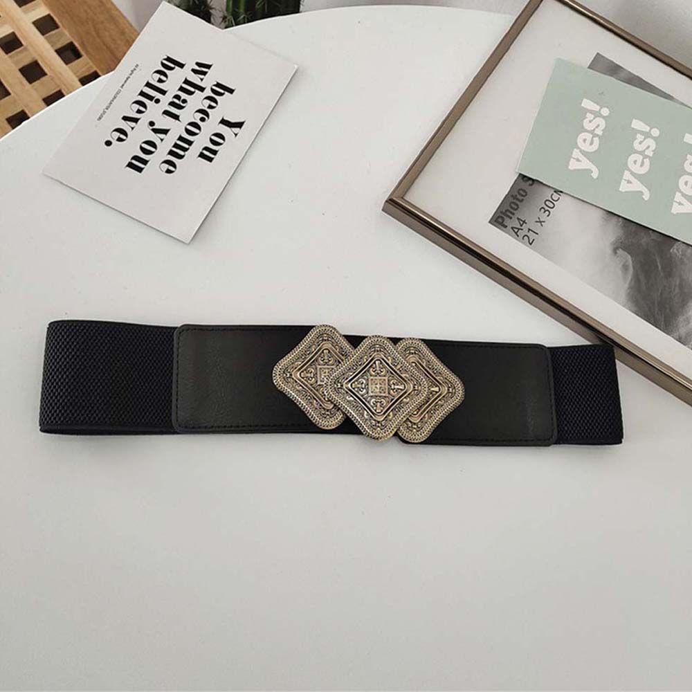 BACK2LIFE Thắt Lưng Da PU Khóa Kim Loại Phong Cách Retro Thanh Lịch Cho Nữ