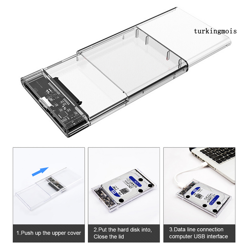 TUDP_ 5Gbps High Speed 2.5inch SATA HDD SSD USB 3.0 Mobile Hard Disk Box Case for PC