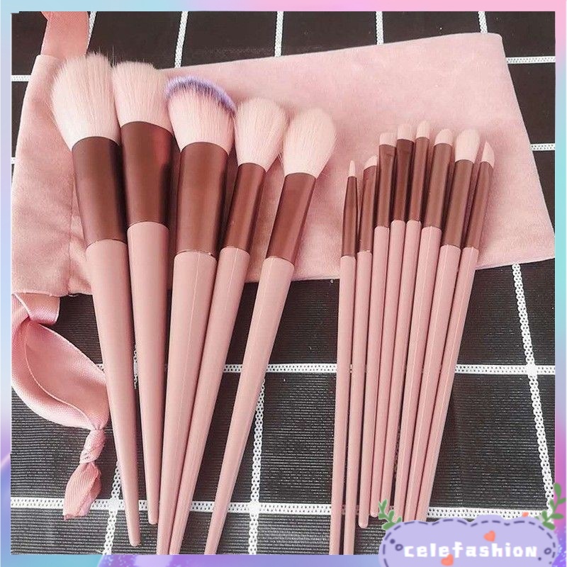 MAANGE Set 13 Cọ Trang Điểm Lông Mềm Kèm Túi Vải
