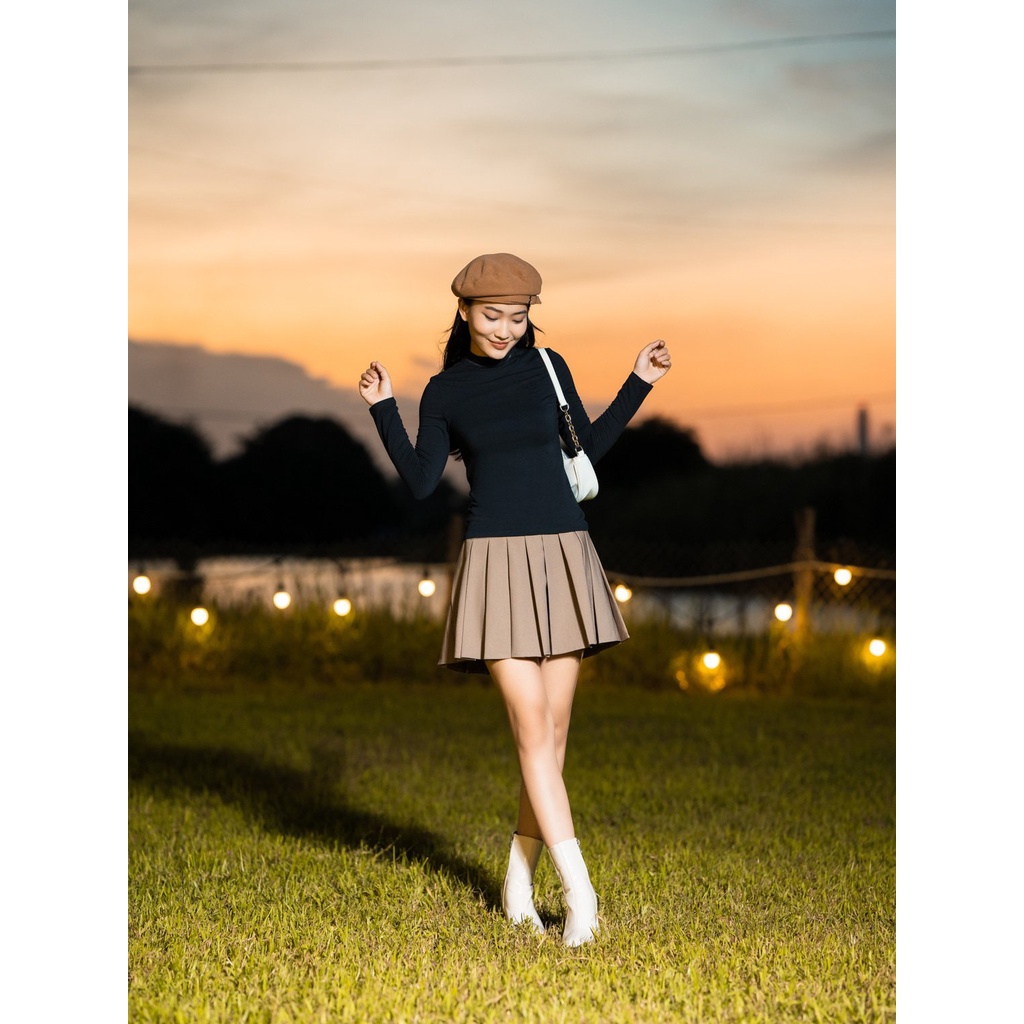 Áo Thu Đông Nữ Cổ 3cm Giữ Nhiệt, Bề Mặt Vải Mịn Đem Lại Cảm Giác Thoải Mái Dễ Chịu ATN5100