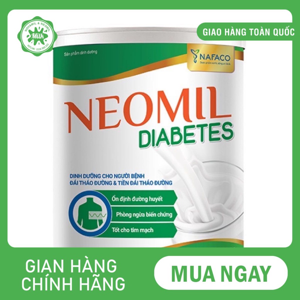 Sữa bột Neomil Diabetes 850g - Dinh dưỡng chuyên biệt cho người bệnh tiểu đường