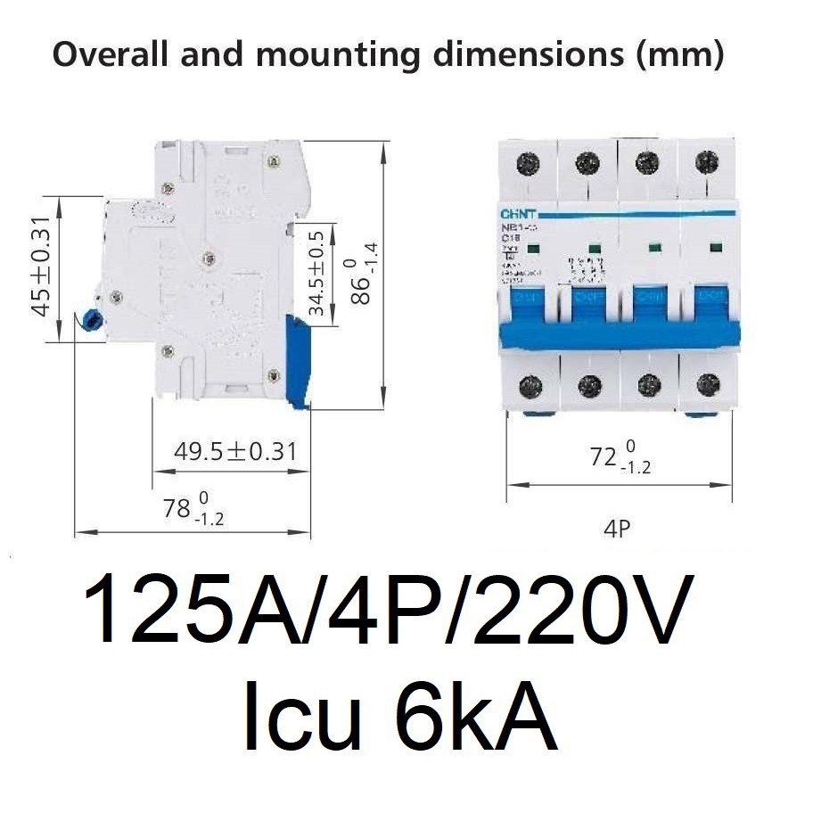 Át Chint (Aptomat MCB) 4P NXB-125 C63~C125