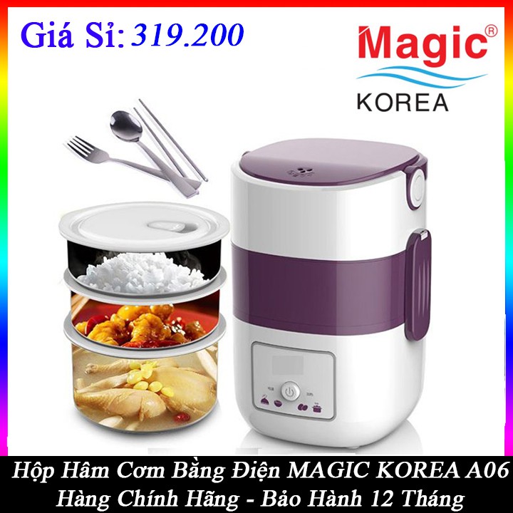 Hộp nấu và hâm nóng cơm 3 tầng Magic Korea A06