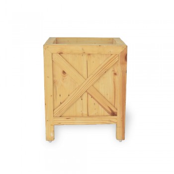 Chậu gỗ trồng cây cao cấp Famifarm Edge Box hình vuông  - ban công xanh