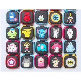 Bao Đựng Tai Nghe và pin vuông hình nổi BTN6 Hộp Đựng Tai Nghe | BÓP ĐỰNG TAI NGHE CÁP SẠC