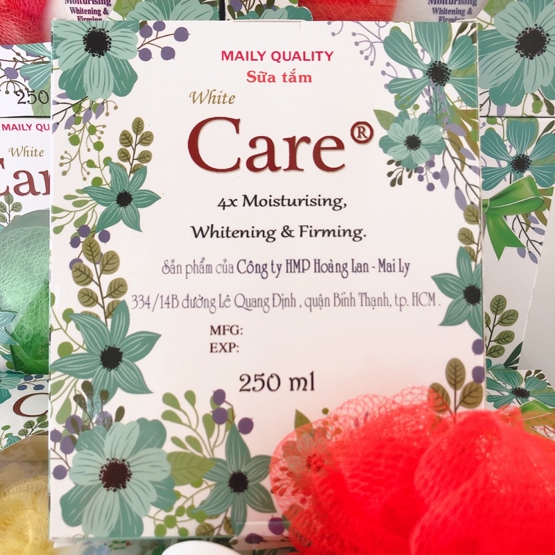 Sữa Tắm Dê White Care 4x 250ml tặng kèm bông tắm chính hãng