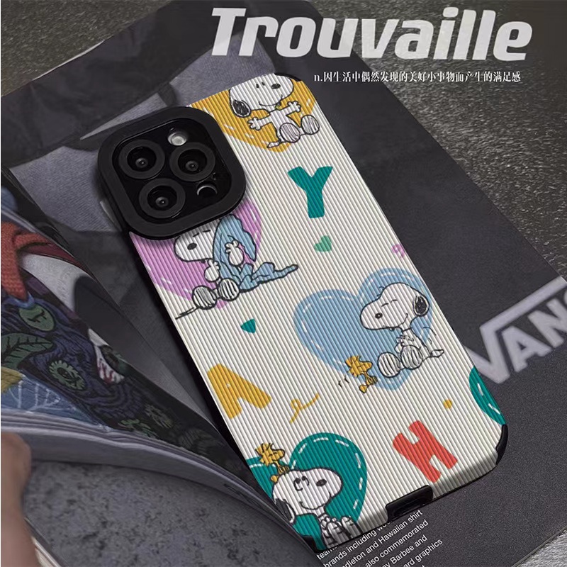 Ốp điện thoại da họa tiết hoạt hình chó Snoopy thích hợp cho iphone 13 Promax 13pro 11 Promax X XR Xs Max 7 plus 8 plus