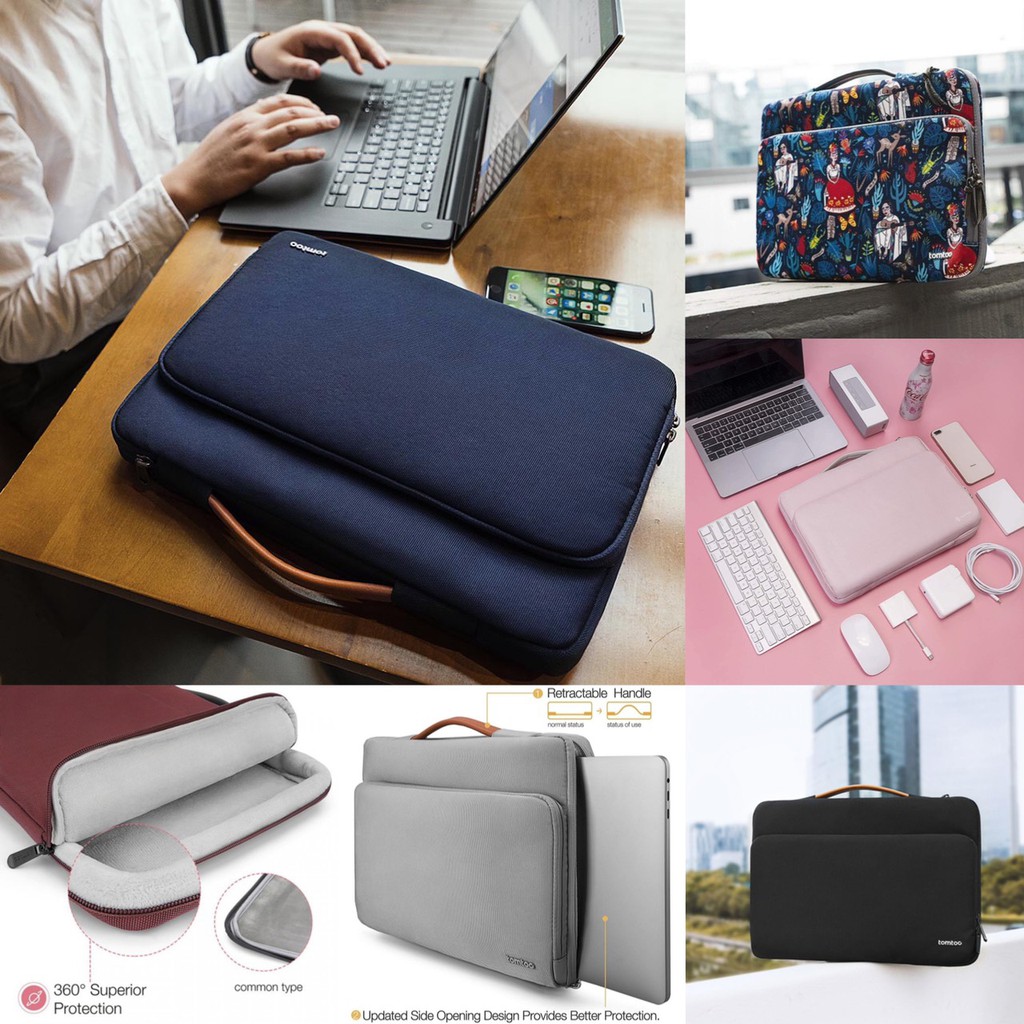 Túi chống sốc Tomtoc Briefcase - A14 cho macbook, laptop size 13-16inch, MÀU ĐEN/ĐỎ/XANH TÍM THAN/HỒNG/XÁM/DAZZLING BLUE