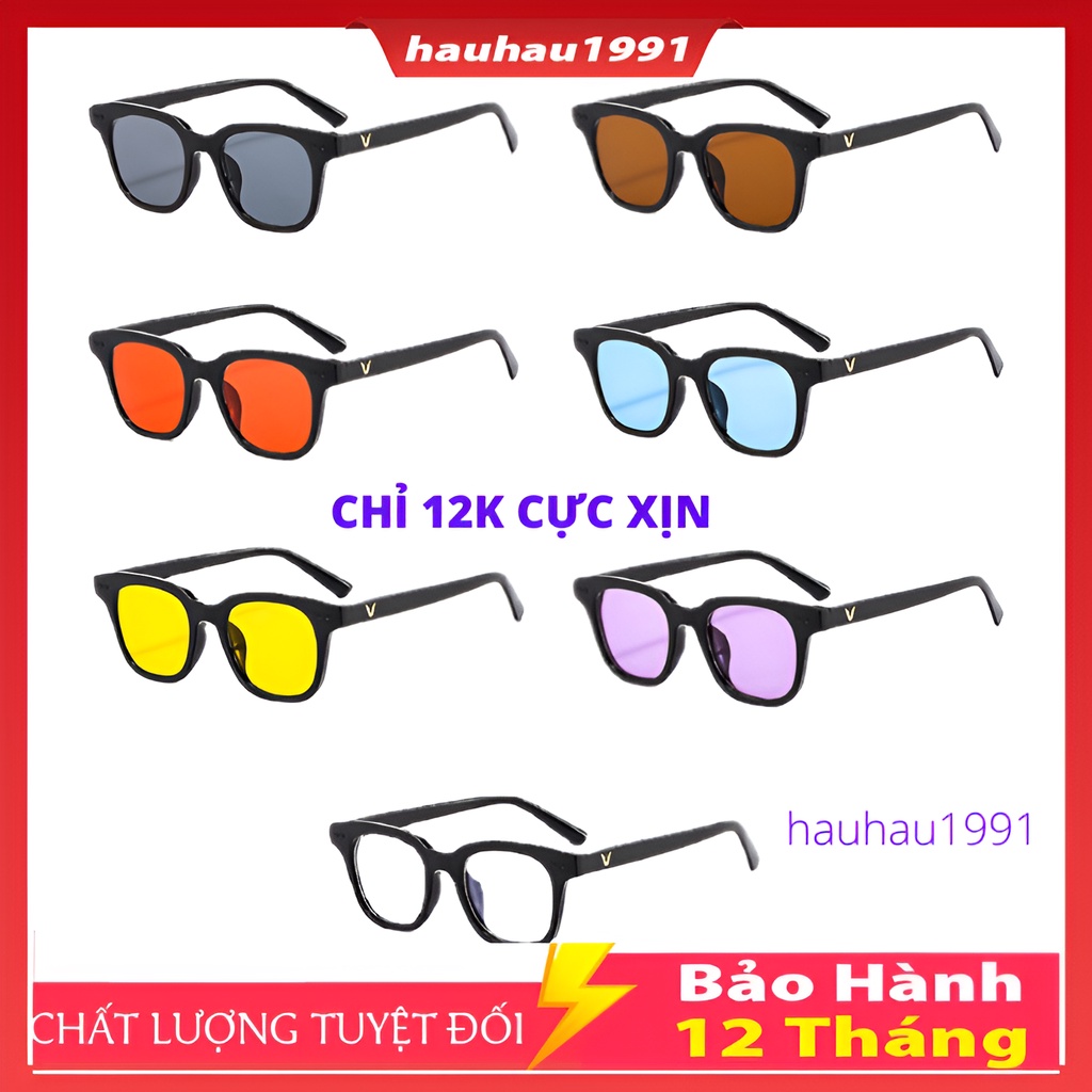Mắt kính râm chữ V gọng nhỏ nhiều màu💖kính mát teen nam nữ Hàn Quốc thời trang