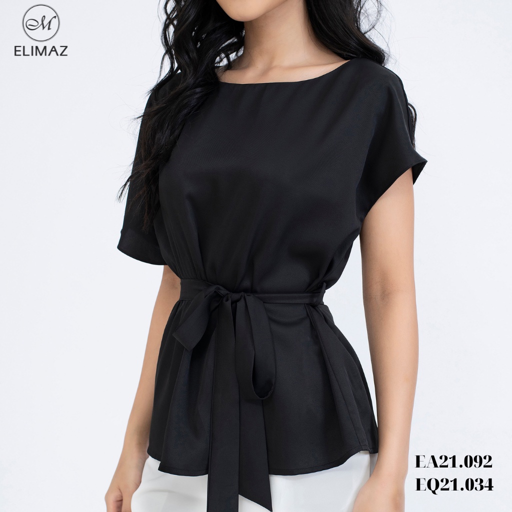 Áo sơ mi nữ công sở Elimaz trơn cánh rơi đai eo EA21.092