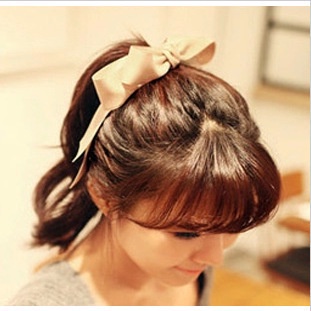 CT01 Cột tóc nơ vải bản to 14cm