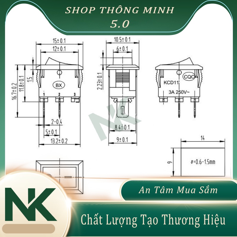 Công Tắc Bập Bênh 3A 10A 250V XL601 KDC1-11 KDC1-101 ❤️ Nút bật tắt tiện dụng cho thiết bị