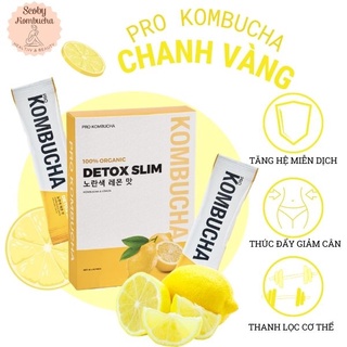 Trà thải độc detox hỗ trợ giảm cân trà pro kombucha vị chanh giúp cân bàng vóc dáng