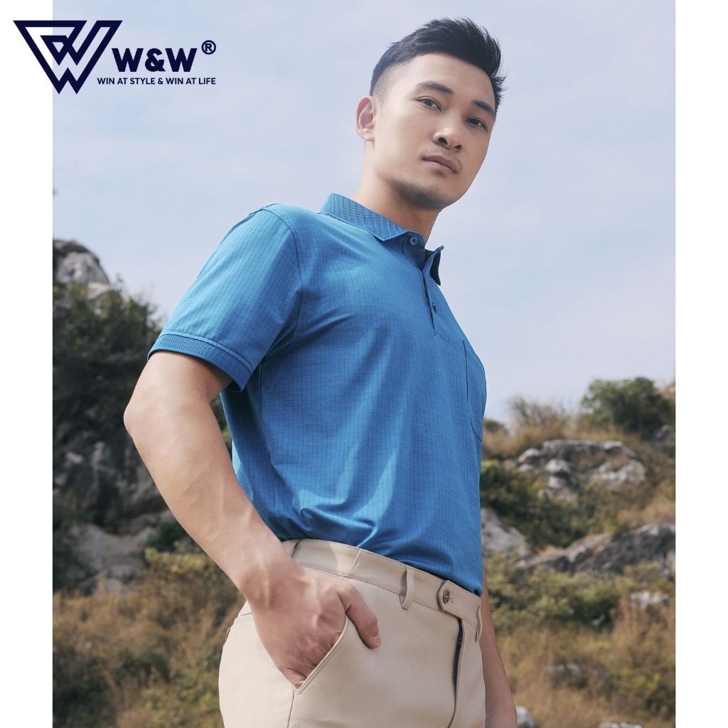 Áo Thun Nam Polo W&W Dáng Regular Fit - Có Túi Ngực Chất Liệu Thoáng Mát, Thấm Hút Tốt  WPO70R