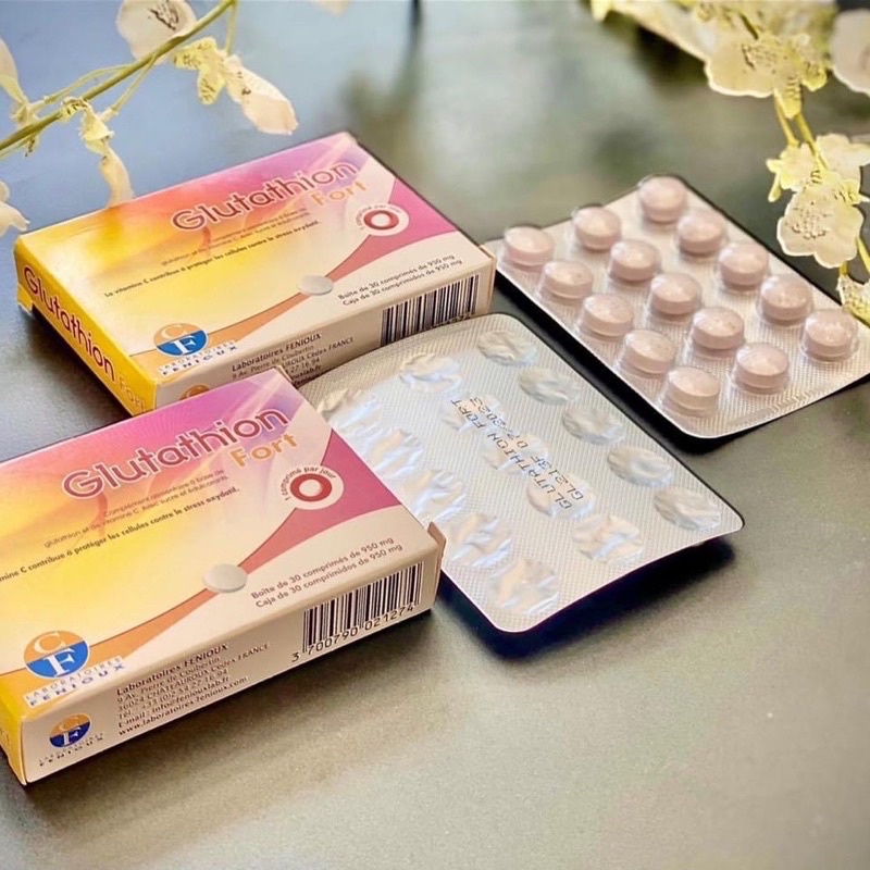 Viên ngậm trắng da Glutathion Pháp hộp 30 viên