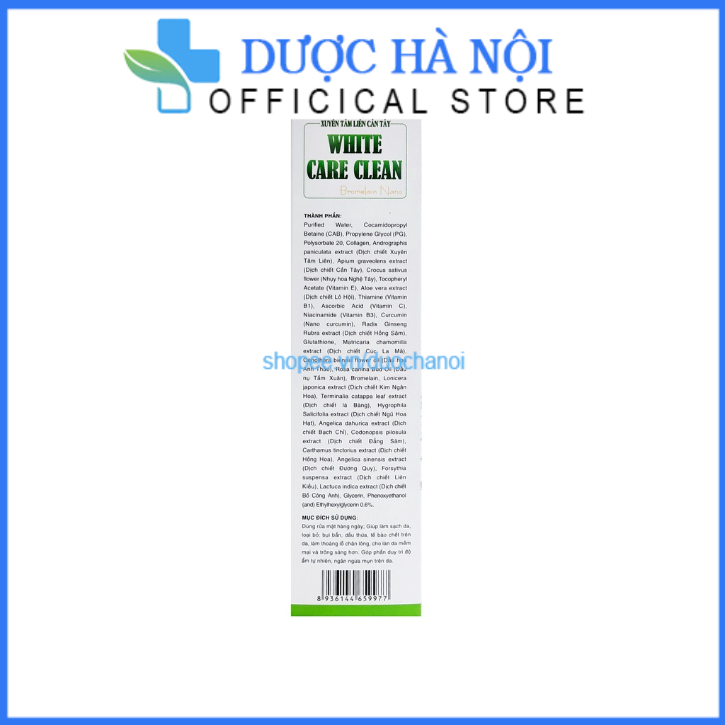 Sửa rửa mặt Xuyên Tâm Liên cần tây giúp làm sạch da , sáng da , tẩy tế bào chết trên da – Hộp 150ml