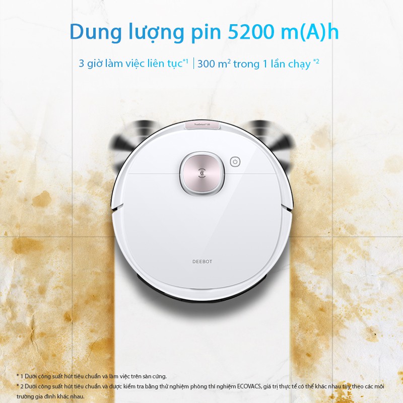 Robot Hút Bụi Lau Nhà Thông Minh Ecovacs Deebot OZMO T8 - Lực Hút 1500Pa -Bản Quốc Tế - Bảo Hành 24Tháng-Hàng chính hãng