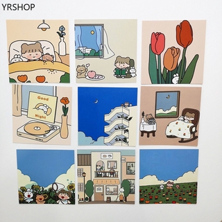 Bộ 9 Sticker Dán Trang Trí Sổ Tay Hình Cô Gái Xinh Xắn