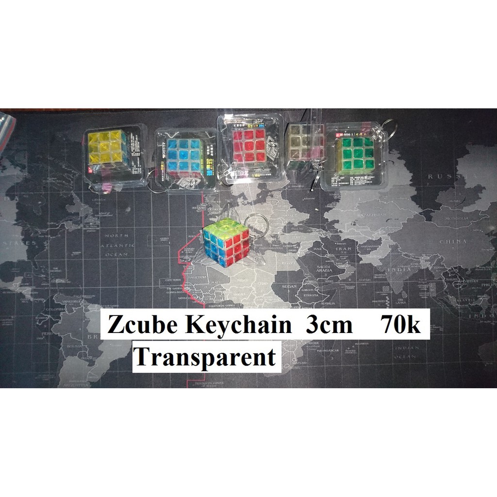 Rubik 3x3x3 Keychain Transparent