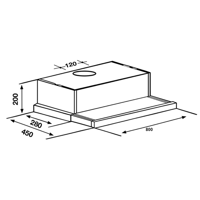 Máy hút mùi bếp âm tủ 8 tấc KAFF KF-TL80H - Hàng chính hãng - ALOBUY VN