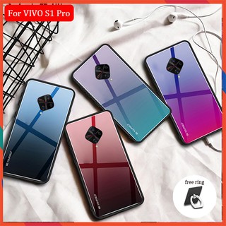 Ốp điện thoại cường lực cứng màu Aurora Gradient chống trầy xước cho VIVO S1 Pro