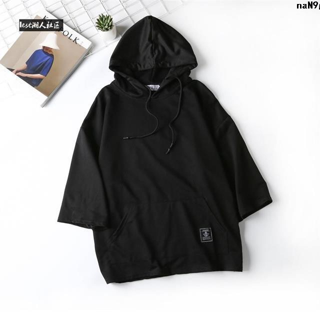 Áo Hoodie Mỏng Tay Ngắn Màu Sắc Trẻ Trung Năng Động