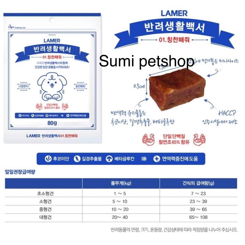 BÁNH THƯỞNG GIẢM STRESS CHO CHÓ LAMER PETPED TREAT ME 80g cao cấp nhập khẩu Hàn Quốc
